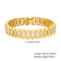 Brazalete Lujo Mujer con Zirconia Cúbica – Pulsera Apilable de Metal Chapado en Oro