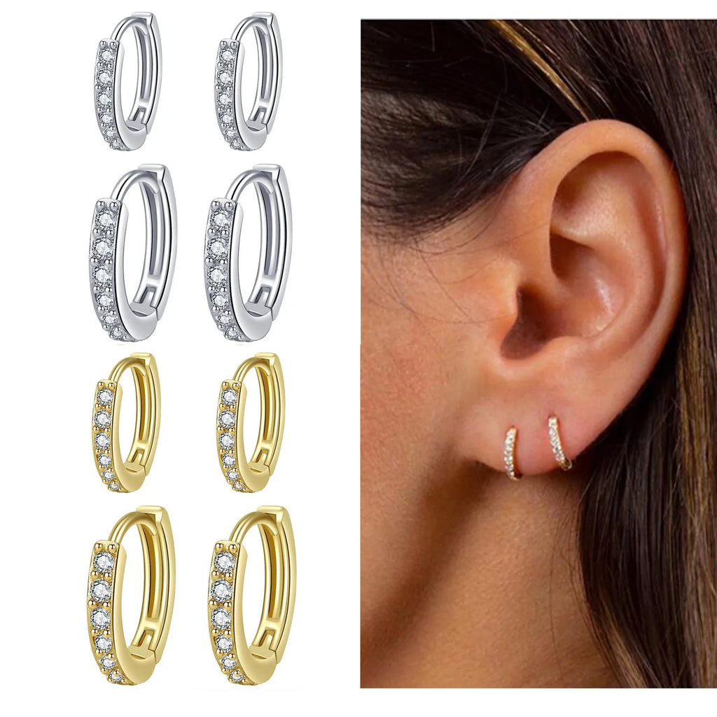 Aretes Aura Huggie – Plata 925 y Zirconia